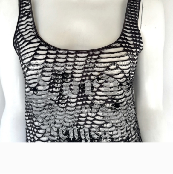 Salvage Rare "Lords Of Vengance" unique silver metallic swirl shirt/dress. L - Picture 3 of 6